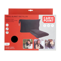Carpoint koc podróżny i poduszka podróżna, czarne, 2 w 1 