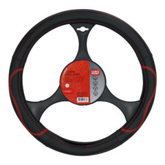 Pokrowiec na kierownicę Carpoint z ekoskóry PU, czarny z czerwonymi detalami, 37–39 cm 