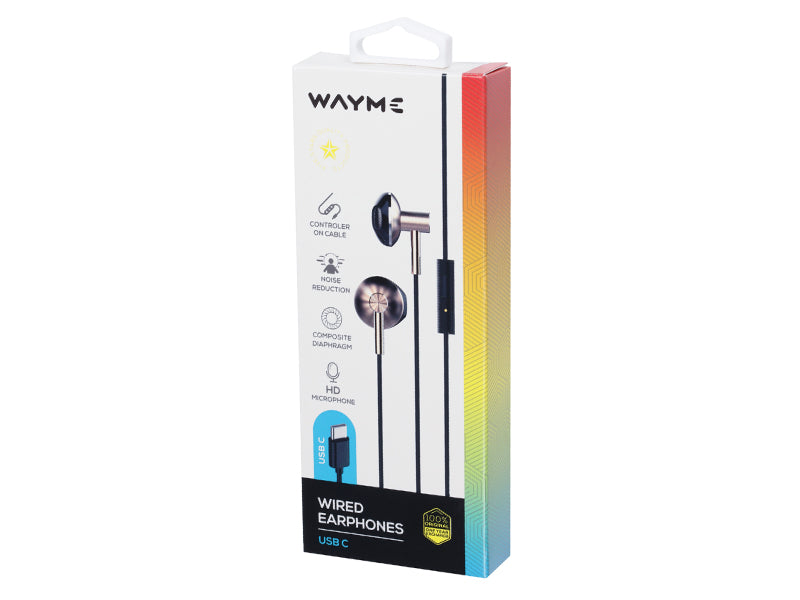 WAYME słuchawki USB-C – douszne z mikrofonem i redukcją szumów 
