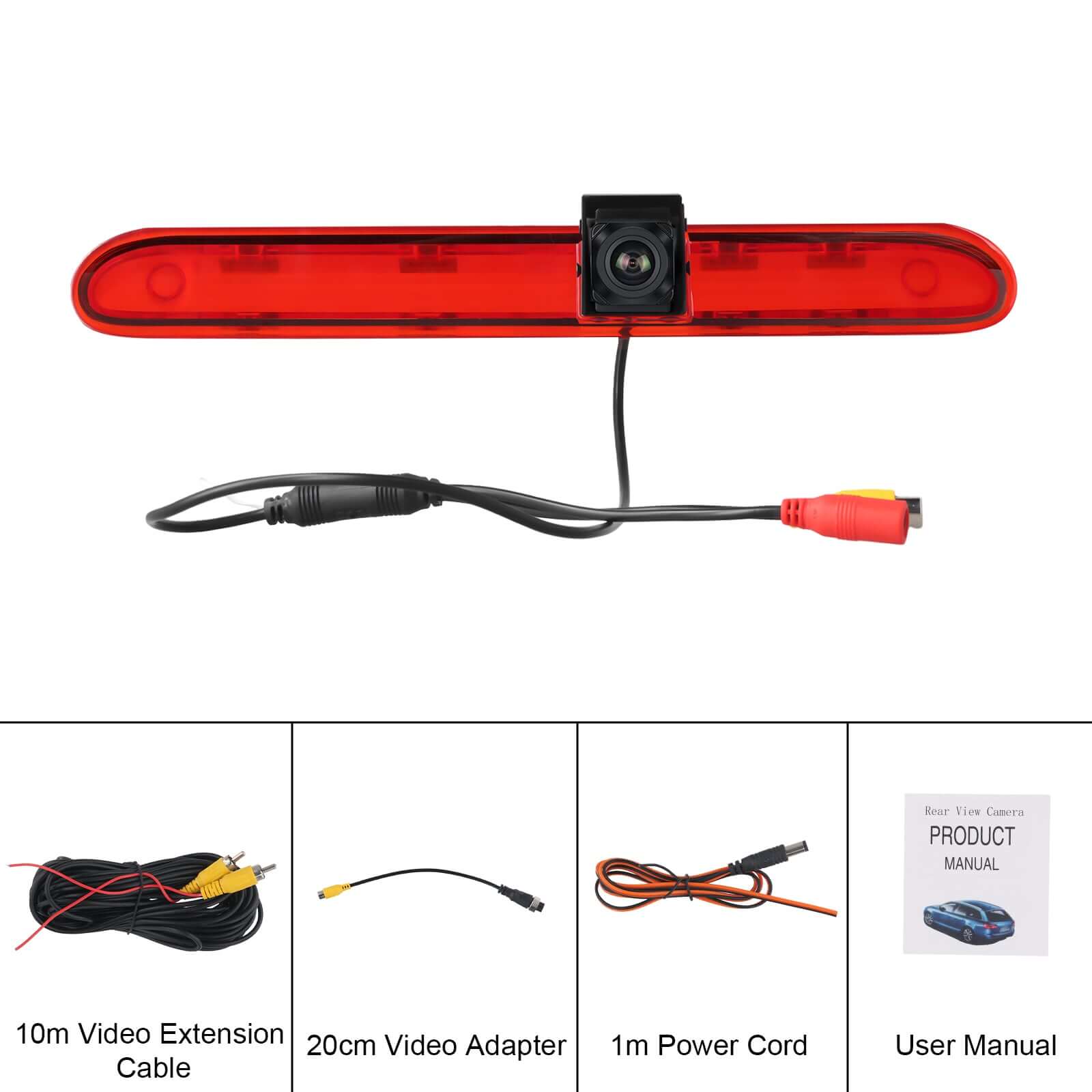 Zdjęcie przedstawia kamerę cofania i akcesoria do Peugeot / Citroën / Toyota (2016–2019).