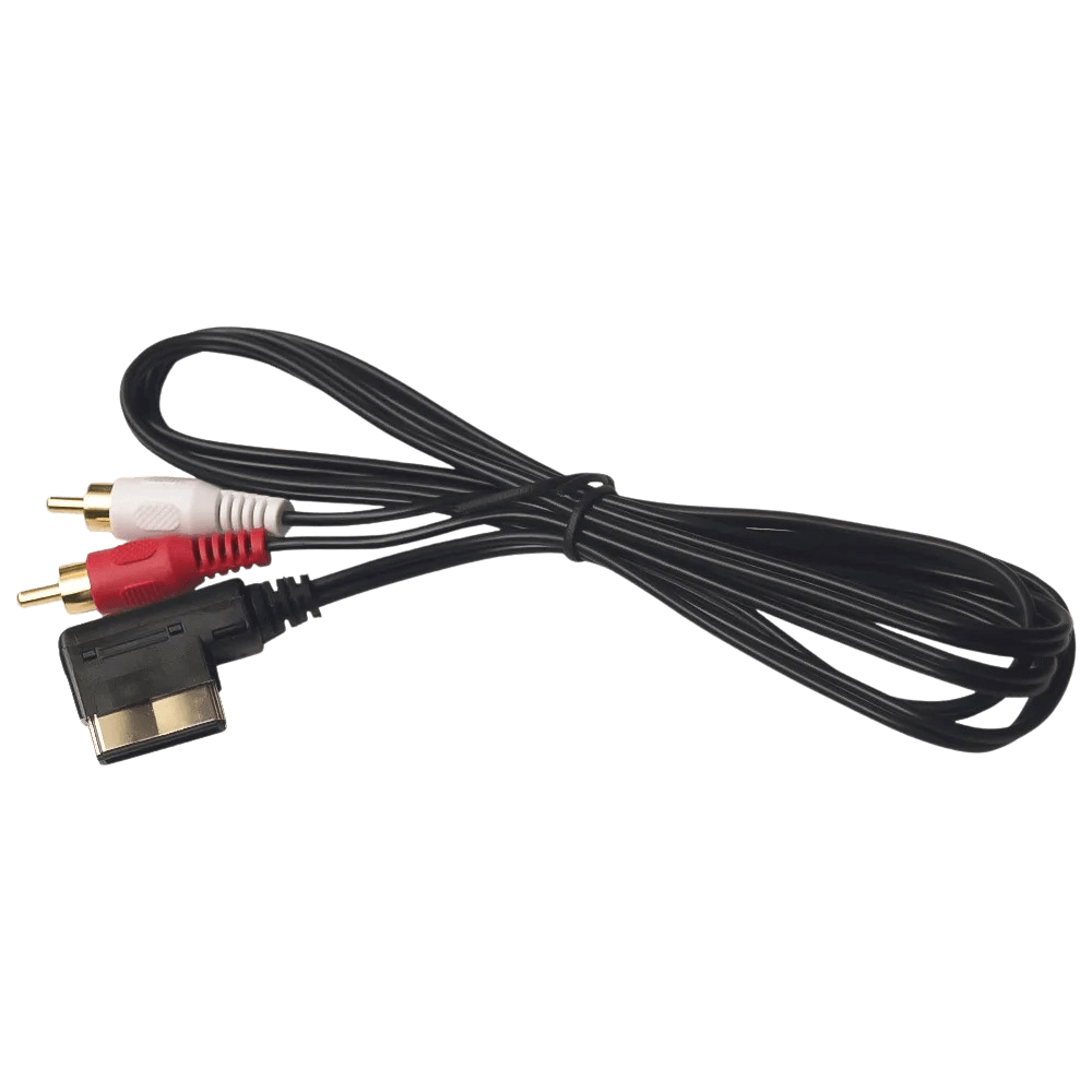 AMI til RCA-han adapterkabel – 1,2 meter (rød og hvid) med AMI-stik og RCA-han stik.