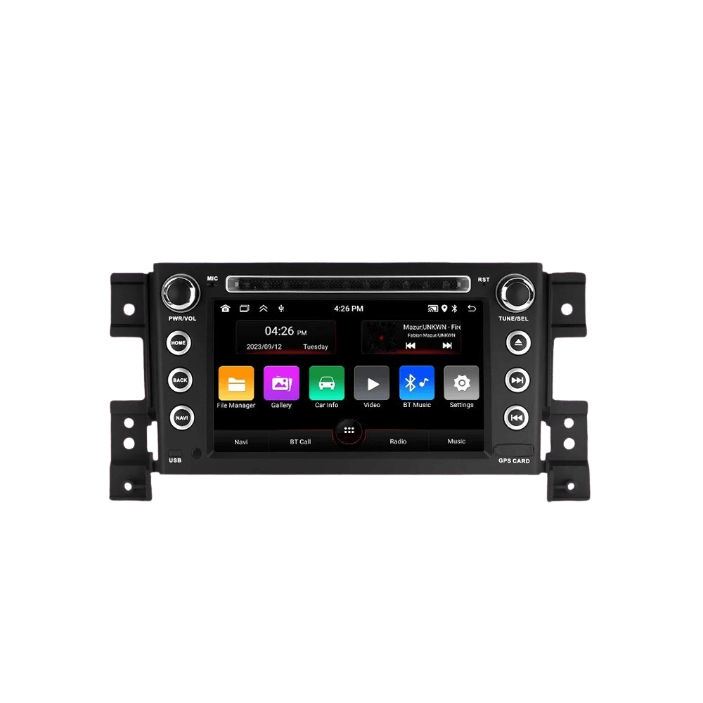 Suzuki Grand Vitara 05-15 - radio 7" z Apple CarPlay i Android Auto, z ekranem dotykowym i fizycznymi przyciskami