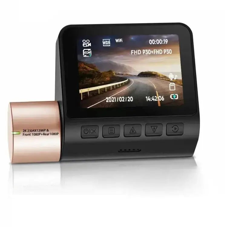 Kamera samochodowa 2K z WiFi i trybem parkingowym (przód/tył) 