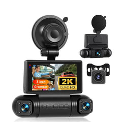 Kamera samochodowa 3" 2K z 4 kamerami – ekran IPS, G-sensor i rejestrator DVR 