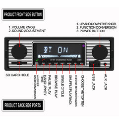1 DIN radio samochodowe z Bluetooth, USB i retro designem – odtwarzacz MP3 