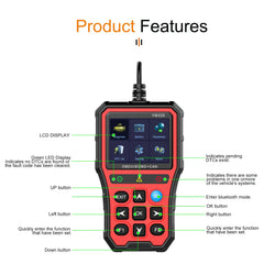 Czytnik kodów błędów OBD2 YM529 – tester diagnostyczny z Bluetooth i kolorowym ekranem 