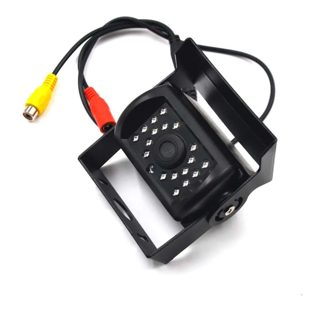 Uniwersalna kamera cofania – PAL, 1200 linii TV, 18 diod IR LED z przewodem i adapterem do instalacji w samochodzie.