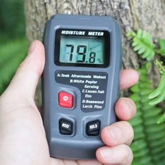 Cyfrowy miernik wilgotności drewna z wyświetlaczem LCD – wilgotnościomierz do drewna i drewna opałowego 