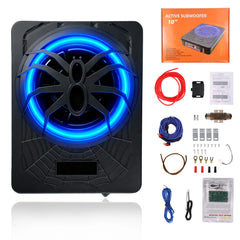 10" aktywny płaski subwoofer z RGB LED i aplikacją Bluetooth – 1200 W Peak 