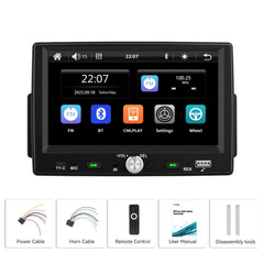 7" radio 1 DIN z Apple CarPlay i Android Auto – Bluetooth 5.0, ekran dotykowy i USB 