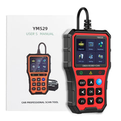Czytnik kodów błędów OBD2 YM529 – tester diagnostyczny z Bluetooth i kolorowym ekranem 