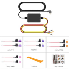Zestaw Hardwire Kit USB-C do kamery samochodowej – 12V/24V na 5V z funkcją monitorowania parkingowego 