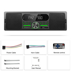 Radio samochodowe 1 DIN z wbudowanym głośnikiem, Bluetooth, FM/AM i odtwarzaczem MP3 