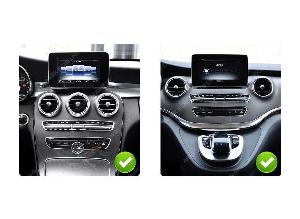Mercedes-Benz C-Klasse i Vito – zdjęcia deski rozdzielczej z montażu radia 12,5" z bezprzewodowym Apple CarPlay i Android Auto
