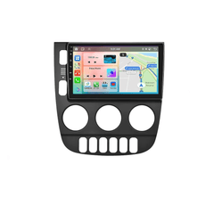 Mercedes-ML 03-05 - radio 9" z Apple CarPlay i Android Auto, z ekranem nawigacji i interfejsem użytkownika.