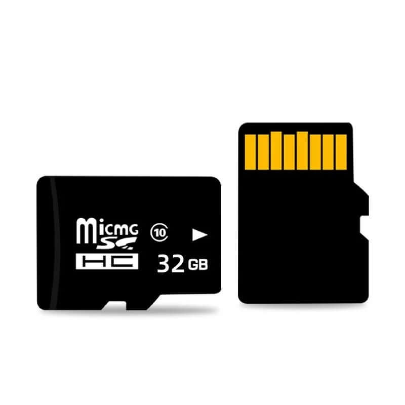 Karta Micro SD – 32 GB, zdjęcie karty Micro SD o pojemności 32 GB.