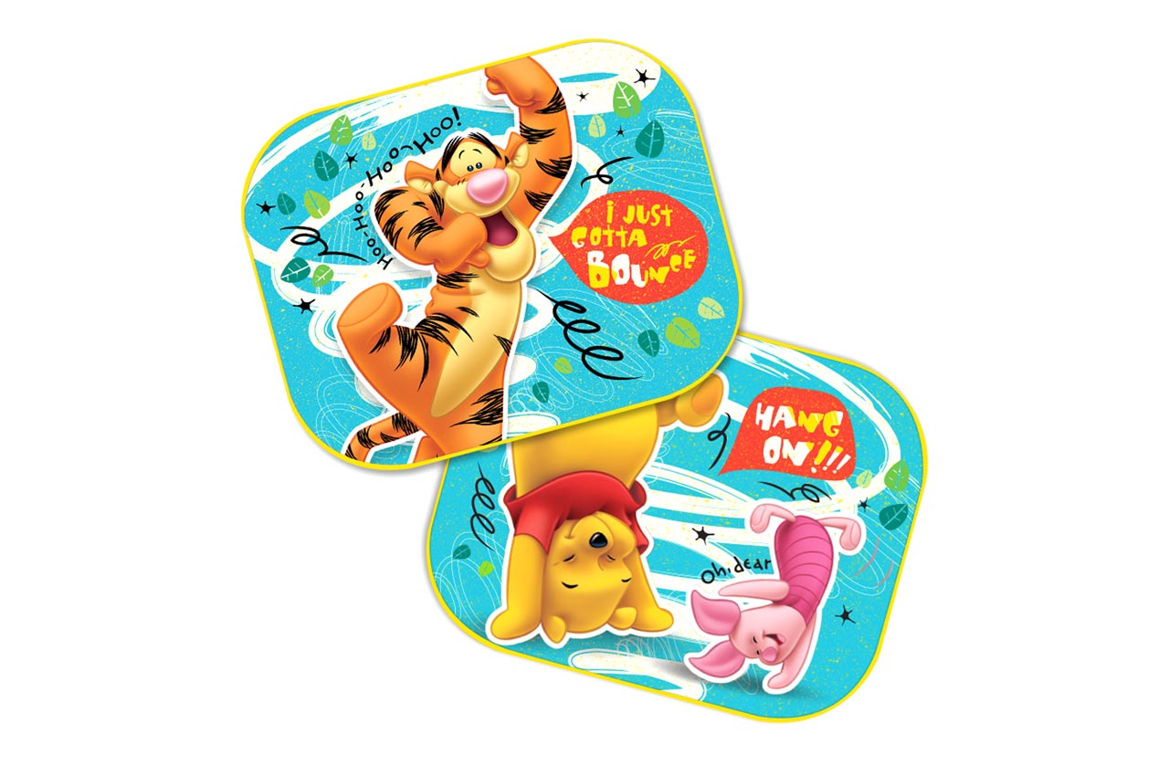 Dwie osłony przeciwsłoneczne do samochodu z motywem Winnie the Pooh