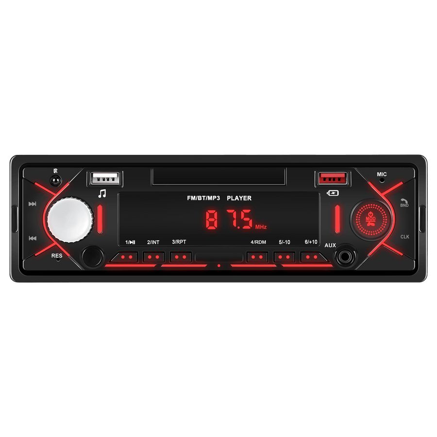 Radio samochodowe 1-DIN z Bluetooth, FM i USB
                