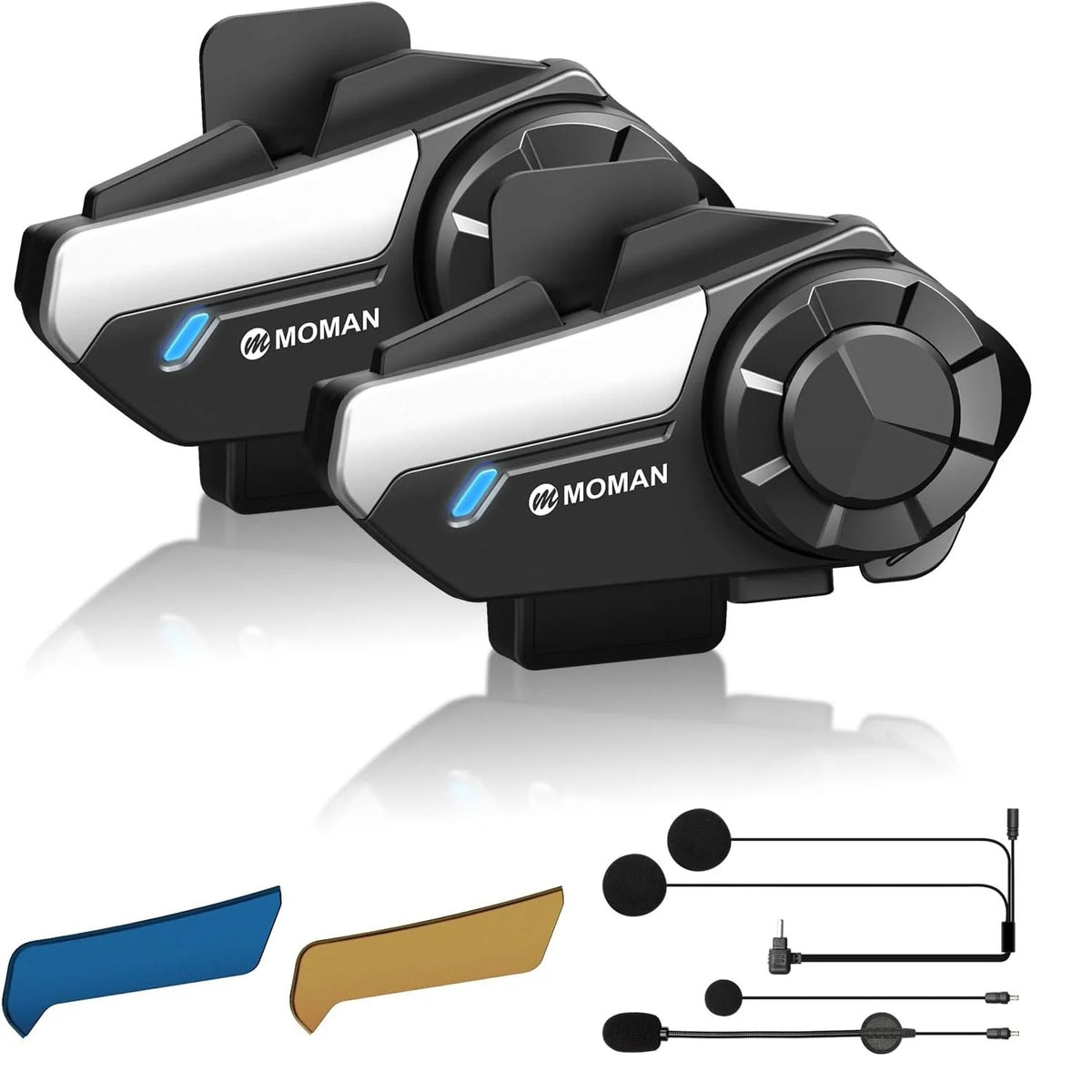 Interkom motocyklowy Bluetooth (2 szt.) | zasięg 1000 m 