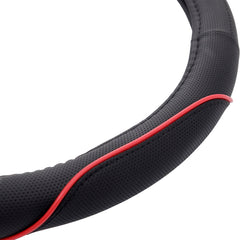 Pokrowiec na kierownicę 36,8-39,4 cm w kolorze czarno-czerwonym